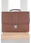 Taba Vintage Klasik Tarz A4 Kağıt Uyumlu Evrak Çantası