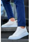 Tb-x204 Terzi Bey Beyaz Keten Beyaz Yüksek Taban Günlük Erkek Spor Ayakkabı