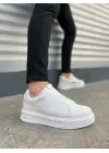 Tb007 Alba Bağcıksız Cilt Erkek Günlük Sneaker Ayakkabı Cbt Beyaz