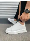 Tb007 Alba Bağcıksız Cilt Erkek Günlük Sneaker Ayakkabı Cbt Beyaz