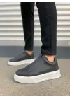 Tb007 Alba Bağcıksız Cilt Erkek Günlük Sneaker Ayakkabı Cbt Siyah