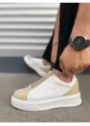 Tb007 Alba Bağcıksız Süet Cilt Erkek Günlük Sneaker Ayakkabı Scbt Bej/beyaz