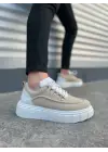 Tb010 Cloud Bağcıklı Süet Erkek Günlük Sneaker Ayakkabı Sbt - Krem/beyaz