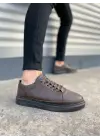 Tb0535 Prime Bağcıklı Cilt Erkek Günlük Sneaker Ayakkabı Cst - Kahverengi