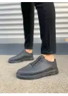 Tb0535 Prime Bağcıklı Cilt Erkek Günlük Sneaker Ayakkabı Cst - Siyah