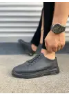 Tb0535 Prime Bağcıklı Cilt Erkek Günlük Sneaker Ayakkabı Cst - Siyah