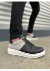 Tb151 Boost Bağcıklı Cilt Süet Erkek Günlük Sneaker Ayakkabı Csbt - Siyah/gri