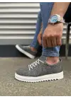 Tb152 Cool Bağcıklı Keten Erkek Günlük Spor Klasik Ayakkabı Kbt - Gri