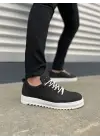 Tb152 Cool Bağcıklı Keten Erkek Günlük Spor Klasik Ayakkabı Kbt - Siyah