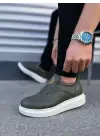 Tb161 Hippo Bağcıksız Cilt Erkek Günlük Sneaker Ayakkabı Cbt - Haki