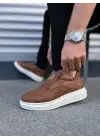 Tb161 Hippo Bağcıksız Cilt Erkek Günlük Sneaker Ayakkabı Cbt - Taba