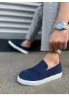 Tb180 Estilo X Bağcıksız Süet Erkek Günlük Spor Klasik Ayakkabı Sbt - Lacivert