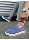 Tb180 Estilo X Bağcıksız Süet Erkek Günlük Spor Klasik Ayakkabı Sbt - Mavi