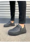 Tb502 Bold Bağcıklı Cilt Erkek Günlük Sneaker Ayakkabı Cst - Siyah