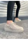 Tb502 Bold Bağcıklı Süet Erkek Günlük Sneaker Ayakkabı Skt - Krem
