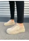 Tb502 Bold Bağcıklı Süet Erkek Günlük Sneaker Ayakkabı Skt - Krem
