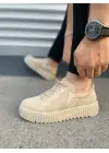 Tb502 Bold Bağcıklı Süet Erkek Günlük Sneaker Ayakkabı Skt - Krem