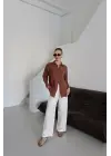 Tek Cepli Müslin Gömlek Kahve Pt