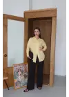 Tek Cepli Müslin Gömlek Sarı