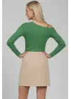 Tek Omuz İpli Bluz Yeşil T4328