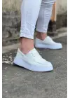 Terzi Bey Tb508 Beyaz Cilt Ortopedik Taban Erkek Casual Ayakkabı