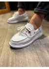 Terzi Bey Yüksek Taban Mevsimlik Keten Ayakkabı 009 Beyaz