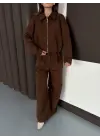 Trenç Takım Alt Üst Kahve Ons