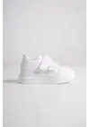 Valencıa Bağcıksız Cırt Cırtlı Ortopedik Taban Kadın Sneaker Spor Ayakkabı Bt - Beyaz