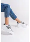 Valencıa Bağcıksız Cırt Cırtlı Ortopedik Taban Kadın Sneaker Spor Ayakkabı Bt - Beyaz/gri
