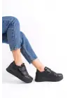 Valencıa Bağcıksız Cırt Cırtlı Ortopedik Taban Kadın Sneaker Spor Ayakkabı St - Siyah