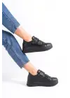 Valencıa Bağcıksız Cırt Cırtlı Ortopedik Taban Kadın Sneaker Spor Ayakkabı St - Siyah