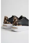 Vega Leopar Detaylı Siyah Kadın Spor Ayakkabı