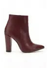 Vrt-4801  Bordo Cilt  Yüksek Kalın Topuklu Fermuarlı Kadın Bot