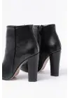 Siyah Yüksek Topuklu Fermuarlı Kadın Bot