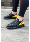 Terzi Bey Tb029 3 Bant Legend Kömür Sarı Kalın Taban Casual Erkek Ayakkabı