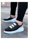 Terzi Bey Tb029 Siyah Beyaz Kalın Taban Casual Erkek Ayakkabı
