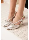 Wines Kadın Gümüş Topuklu Ayakkabı