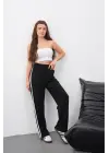 Yandan Çift Şeritli Oys Pantolon Siyah