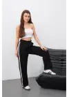 Yandan Çift Şeritli Oys Pantolon Siyah