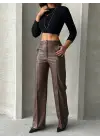 Zr Deri Palazzo Pantolon Kahve H24654