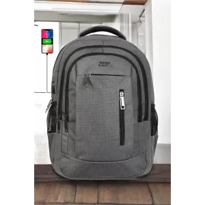 Gri Sportif Darbe Emici Su Geçirmez 14-16 inç Laptop Sırt Çantası