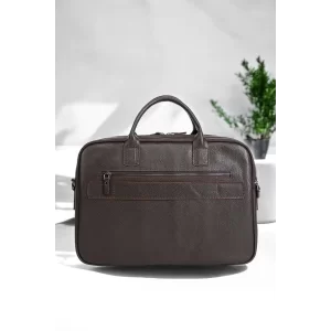 Premium Kalite Hakiki Deri Kahverengi 14 & 15.6 inç Laptop Evrak Çantası