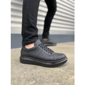 Tb151 Boost Bağcıklı Cilt Erkek Günlük Sneaker Ayakkabı Cst - Siyah