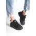 Jane Bağcıklı Ortopedik Taban Kadın Sneaker Spor Ayakkabı  St - Siyah