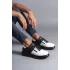 Tb155 Warrior Bağcıklı Ve Fermuarlı Cilt Erkek Günlük Sneaker Ayakkabı Cst - Siyah/beyaz