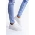Tb166 Prestige Bağcıklı Cilt Kapitone Desenli Erkek Günlük Sneaker Ayakkabı Cbt - Beyaz