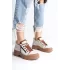 Agatha Bağcıklı Fermuarlı Ortopedik Taban Kadın Sneaker Spor Ayakkabı  Tt - Krem