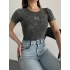 Baskılı Yıkalmalı Bluz