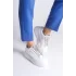 Della Bağcıklı Ortopedik Taban Taşlı Kadın Sneaker Spor Ayakkabı Bt - Beyaz