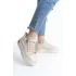 Dına Bağcıklı Fermuarlı Ortopedik Taban Kadın Sneaker Spor Ayakkabı  Kt - Krem/altın
